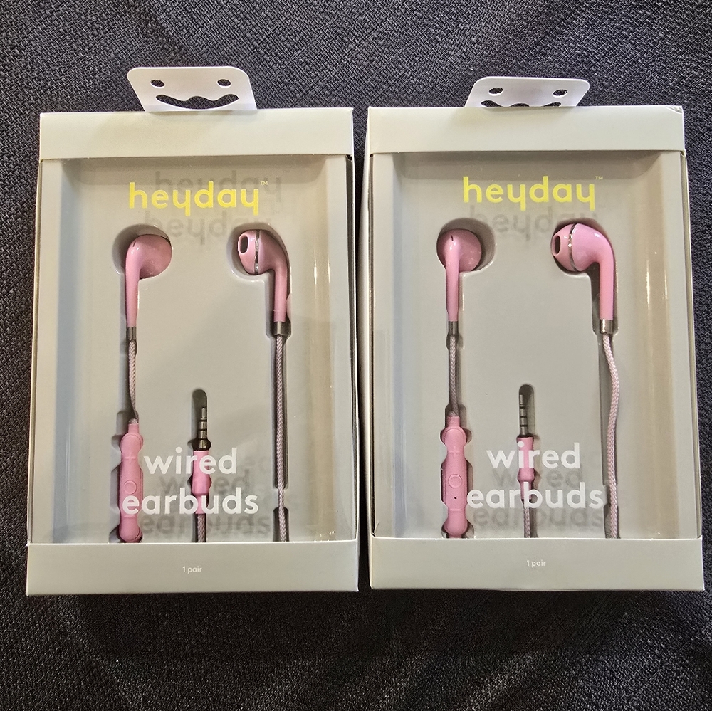 heyday Pink Wired Earbuds
